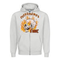 Dove Grey everything's fine Zipper Hoodie - MaliasSmallBusiness