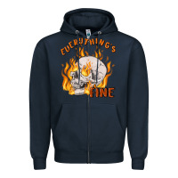 Navy everything's fine Zipper Hoodie - MaliasSmallBusiness