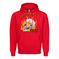 Red everything's fine Zipper Hoodie - MaliasSmallBusiness