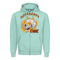Seafoam everything's fine Zipper Hoodie - MaliasSmallBusiness