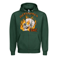 Sports Green everything's fine Zipper Hoodie - MaliasSmallBusiness