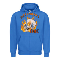 True Royal everything's fine Zipper Hoodie - MaliasSmallBusiness