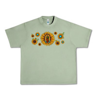 Oil Green sunflower lady of guadalupe Urban Heavy Tee - JahusDesignShop