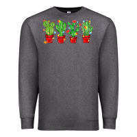 Charcoal Heather Christmas Cactuses Premium Sweatshirt - MaliasSmallBusiness
