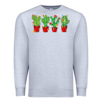 Heather Grey Christmas Cactuses Premium Sweatshirt - MaliasSmallBusiness