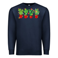 Navy Christmas Cactuses Premium Sweatshirt - MaliasSmallBusiness