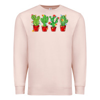 Pale Pink Christmas Cactuses Premium Sweatshirt - MaliasSmallBusiness