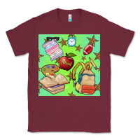 Burgundy school seamless pattern Classic Tee - BundleAndBundleShop