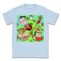 Dusty Blue school seamless pattern Classic Tee - BundleAndBundleShop