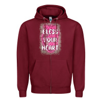 Burgundy bless your heart Zipper Hoodie - MaliasSmallBusiness