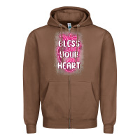 Chestnut bless your heart Zipper Hoodie - MaliasSmallBusiness