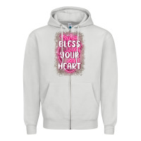 Dove Grey bless your heart Zipper Hoodie - MaliasSmallBusiness