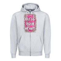 Heather Grey bless your heart Zipper Hoodie - MaliasSmallBusiness