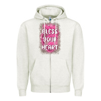 Oatmeal Heather bless your heart Zipper Hoodie - MaliasSmallBusiness