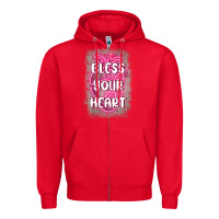 Red bless your heart Zipper Hoodie - MaliasSmallBusiness