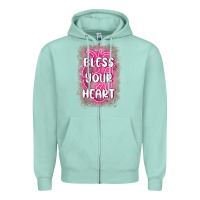 Seafoam bless your heart Zipper Hoodie - MaliasSmallBusiness