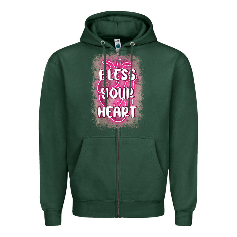 Bless Your Heart Zipper Hoodie by MaliasSmallBusiness | Teevron