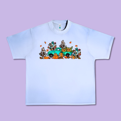 Fall Cactus Pumpkin Truck Urban Heavy Tee Designed By Jahusdesignshop