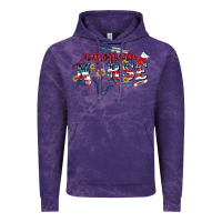 Cloud Purple American Nurse 4th of July Vintage Hoodie - CowGirlArtShop