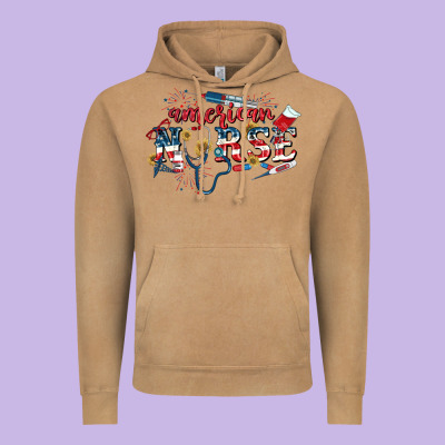 American Nurse 4th Of July Vintage Hoodie Designed By Cowgirlartshop
