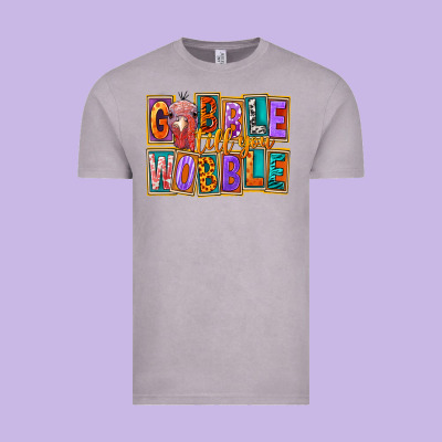Gobble Till You Wobble Vintage Tee Designed By Fadigitalartstudio