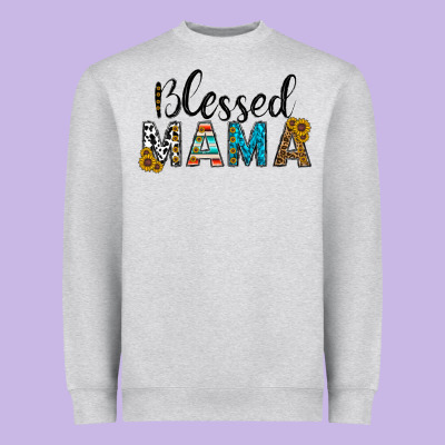 Blessed Mama Heavyweight Sweatshirt Designed By Cowhidedigitalart