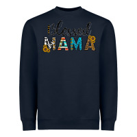 Navy blessed mama Heavyweight Sweatshirt - CowhideDigitalArt