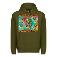 Army Green summer pineapple Premium Hoodie - BarkalooDesign