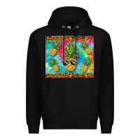 Black summer pineapple Premium Hoodie - BarkalooDesign