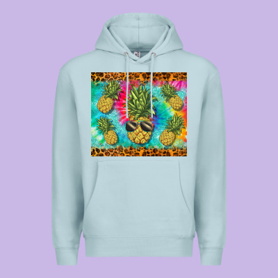 Summer Pineapple Premium Hoodie Designed By Barkaloodesign