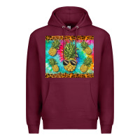 Burgundy summer pineapple Premium Hoodie - BarkalooDesign