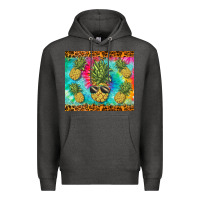 Charcoal Heather summer pineapple Premium Hoodie - BarkalooDesign