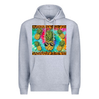 Heather Grey summer pineapple Premium Hoodie - BarkalooDesign