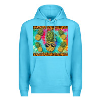 Ocean Blue summer pineapple Premium Hoodie - BarkalooDesign