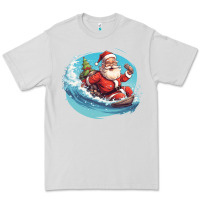 Dove Grey surf happy santa Premium Tee - Unal Design