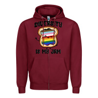 Burgundy diversity is my jam Zipper Hoodie - MaliasSmallBusiness