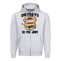 Heather Grey diversity is my jam Zipper Hoodie - MaliasSmallBusiness