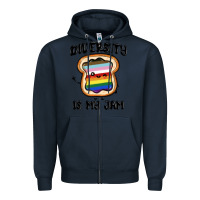 Navy diversity is my jam Zipper Hoodie - MaliasSmallBusiness