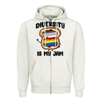 Oatmeal Heather diversity is my jam Zipper Hoodie - MaliasSmallBusiness