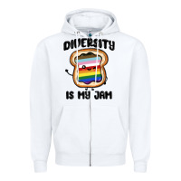 White diversity is my jam Zipper Hoodie - MaliasSmallBusiness