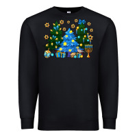 Black Hannukah Christmas trees Premium Sweatshirt - NancyCooperArtShop