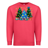 Cardinal Hannukah Christmas trees Premium Sweatshirt - NancyCooperArtShop