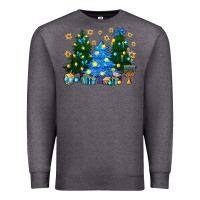 Charcoal Heather Hannukah Christmas trees Premium Sweatshirt - NancyCooperArtShop