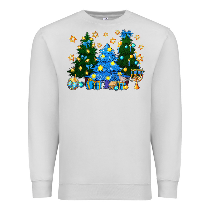Hannukah Christmas Trees Premium Sweatshirt by NancyCooperArtShop | Teevron