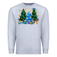Heather Grey Hannukah Christmas trees Premium Sweatshirt - NancyCooperArtShop