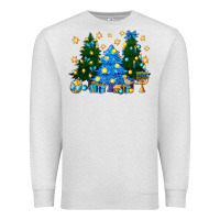 Oatmeal Heather Hannukah Christmas trees Premium Sweatshirt - NancyCooperArtShop