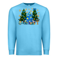 Ocean Blue Hannukah Christmas trees Premium Sweatshirt - NancyCooperArtShop