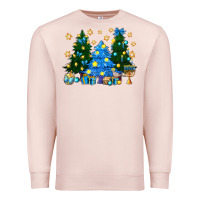 Pale Pink Hannukah Christmas trees Premium Sweatshirt - NancyCooperArtShop