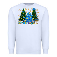 White Hannukah Christmas trees Premium Sweatshirt - NancyCooperArtShop