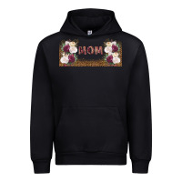 Black mom burgundy flowers with leopard Urban Hoodie - TumblerDesignByShophia